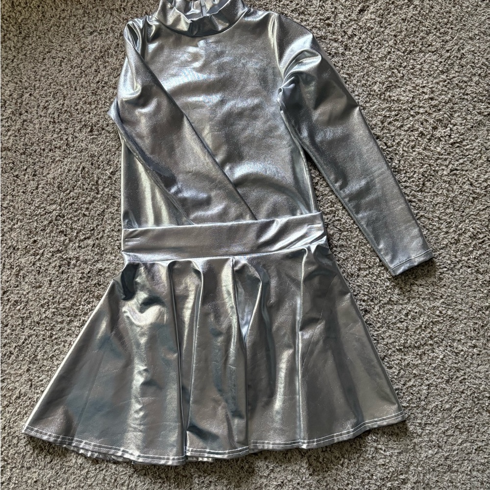 Kids Silver Costume Dress Size Medium